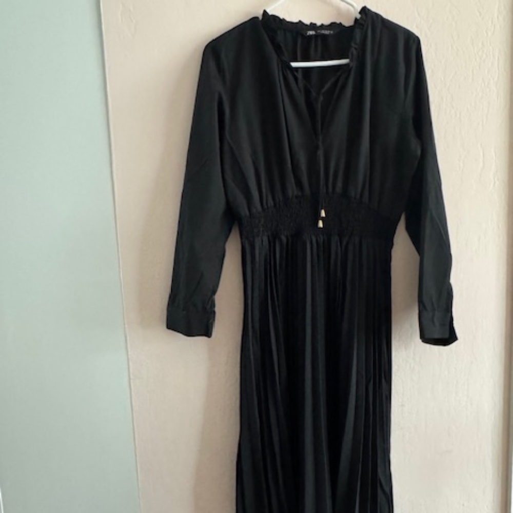 Black Zara long sleeve dress, size L